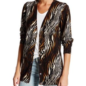 EQUIPMENT Ella Cashmere Cardigan Sweater Zebra